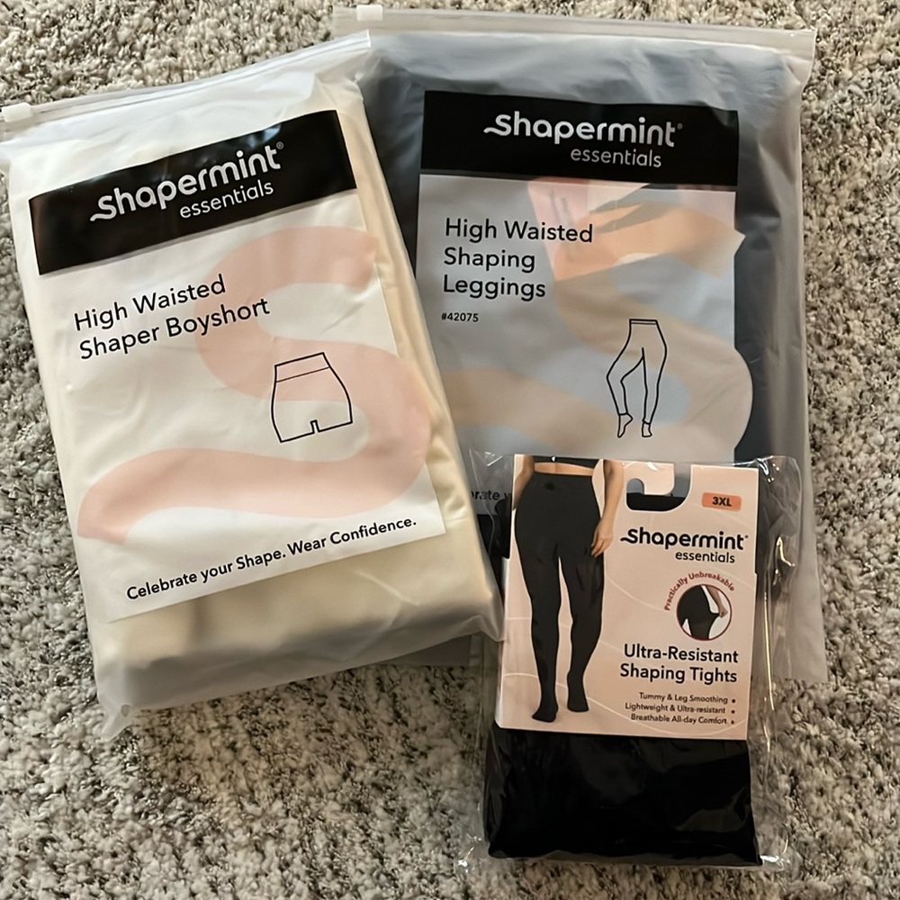 Shapermint sz 3xl leggings, boyshorts & tights all new in original packaging
